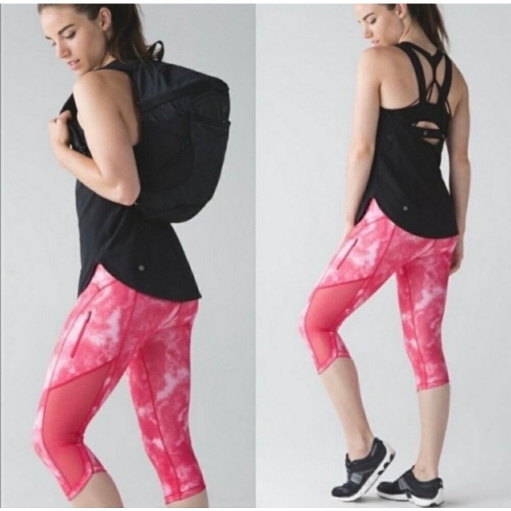 Lululemon Sun Runner Crop in Tidal Trip Boom Juice / Boom Juice - Sz 6